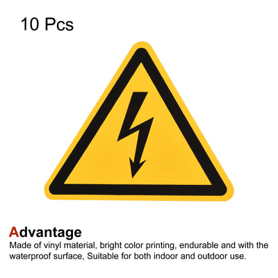 Harfington Triangle Electrical Shock Risk Warning Sign Self Adhesive Yellow 20mm 10pcs
