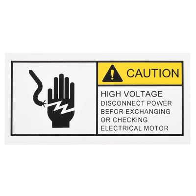 Harfington Rectangle Electrical Shock Risk Warning Sign Yellow with Black Words 100x50mm