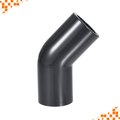Harfington UPVC Elbow Pipe Fitting Japanese Standard DN15 1/2" ID Socket 45 Degree Water Pipe Connector Adapter, Gray