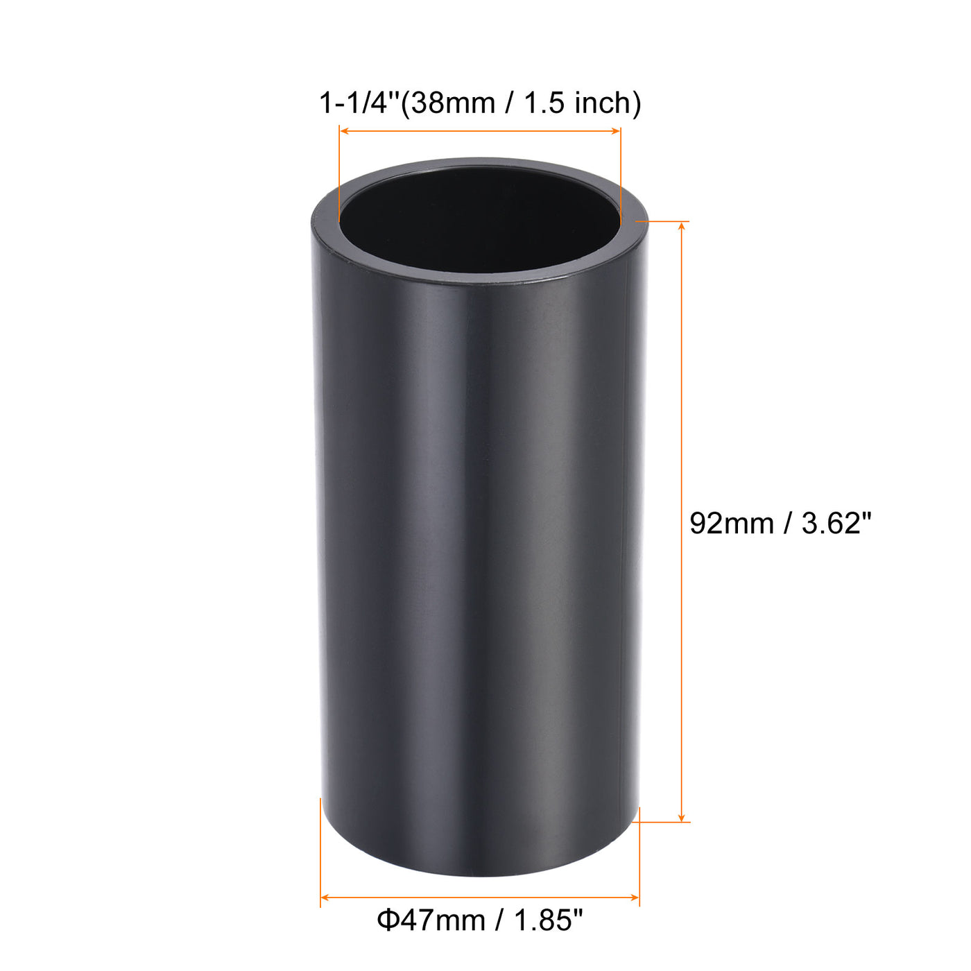 Harfington UPVC Pipe Fitting 1-1/4" 38mm ID DN32 Socket Coupling Straight Joint Connector, Black