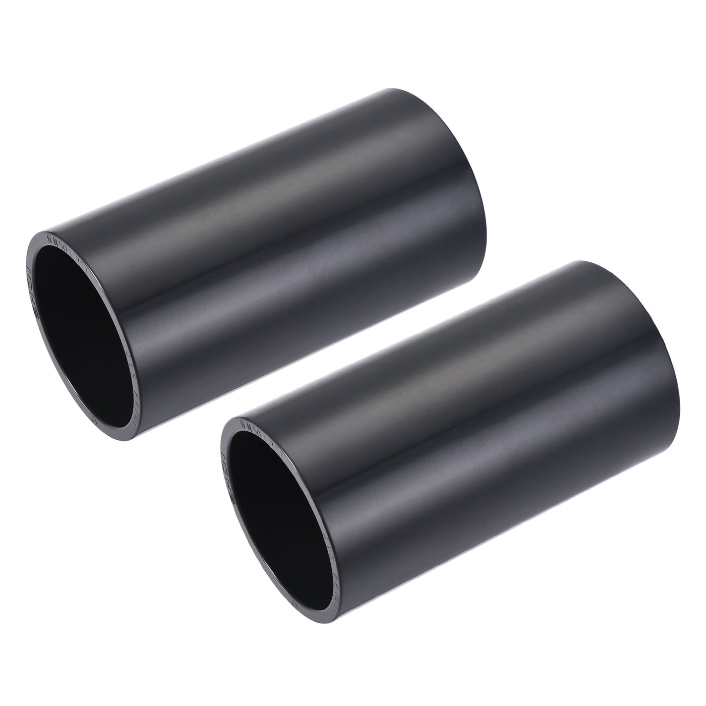 Harfington UPVC Pipe Fitting 2" 60mm ID DN50 Socket Coupling Straight Joint Connector, Black, Pack of 2