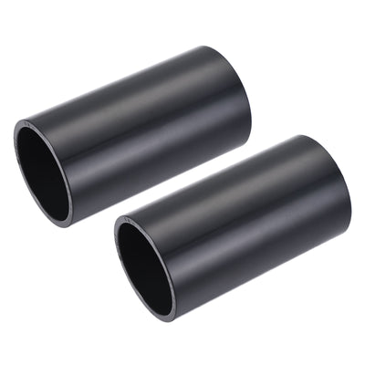 Harfington UPVC Pipe Fitting 2" 60mm ID DN50 Socket Coupling Straight Joint Connector, Black, Pack of 2