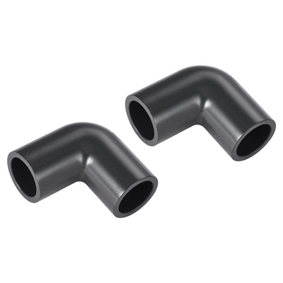 Harfington UPVC Elbow Pipe Fitting DN15 1/2" ID Socket 90 Degree Water Pipe Connector Adapter, Gray Pack of 2