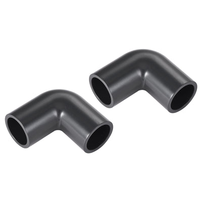 Harfington UPVC Elbow Pipe Fitting DN20 3/4" ID Socket 90 Degree Water Pipe Connector Adapter, Gray Pack of 2