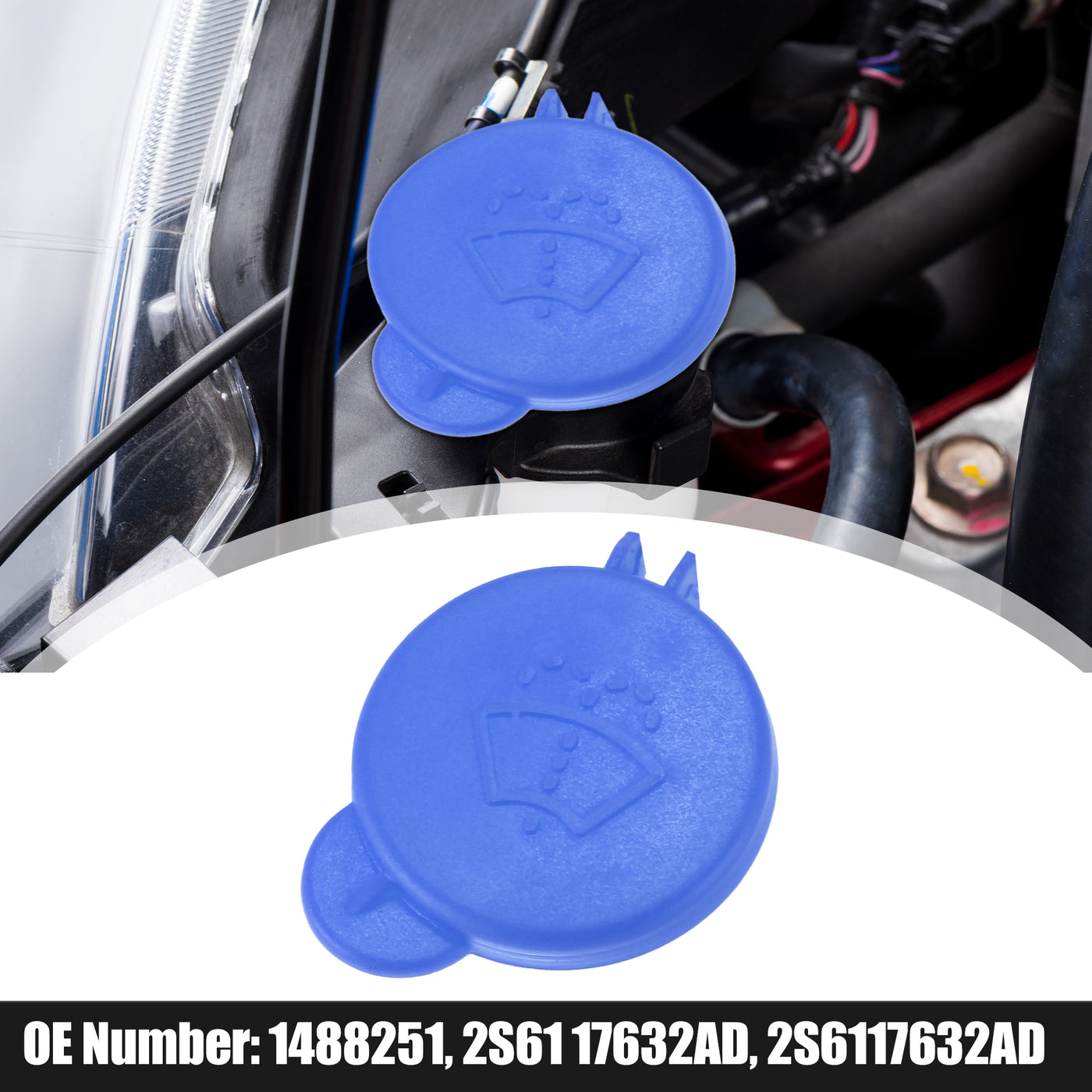 X AUTOHAUX 1488251 Blue Windshield Wiper Washer Fluid Reservoir Tank Bottle Cap Cover for Ford Fusion 2001-2008