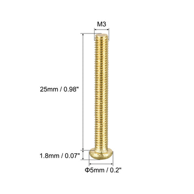 Harfington Uxcell Brass Machine Screws, Phillips Pan Head Fastener Bolts for Furniture, Office Equipment, Electronics