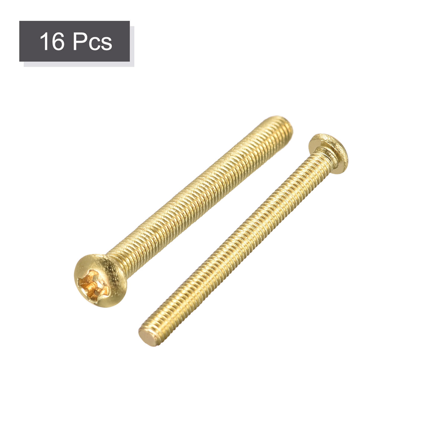 uxcell Uxcell Brass Machine Screws, M3x30mm Phillips Pan Head Fastener Bolts for Furniture, Office Equipment, Electronics 16Pcs
