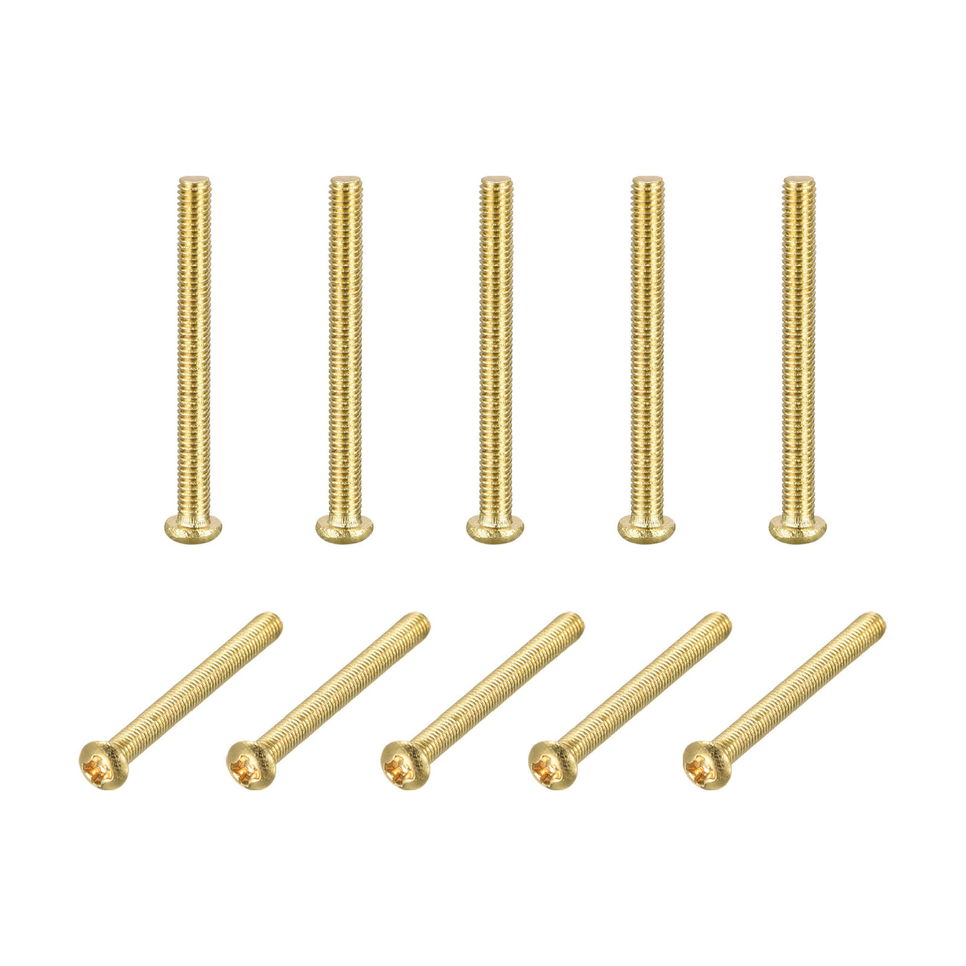 uxcell Uxcell Brass Machine Screws, M3x30mm Phillips Pan Head Fastener Bolts for Furniture, Office Equipment, Electronics 16Pcs