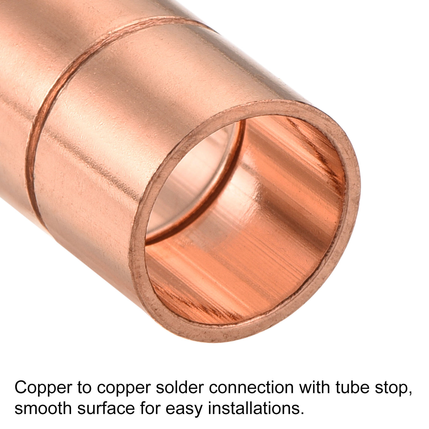 Harfington Copper Pipe Coupling 10mm Straight Connecting Adapter for Plumbing