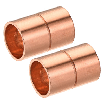 Harfington Copper Pipe Coupling 10mm Straight Connecting Adapter for Plumbing 2Pcs