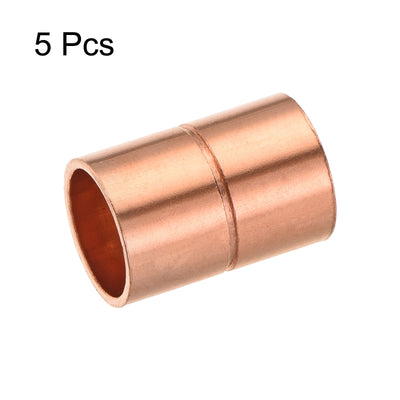 Harfington Copper Pipe Coupling 10mm Straight Connecting Adapter for Plumbing 5Pcs