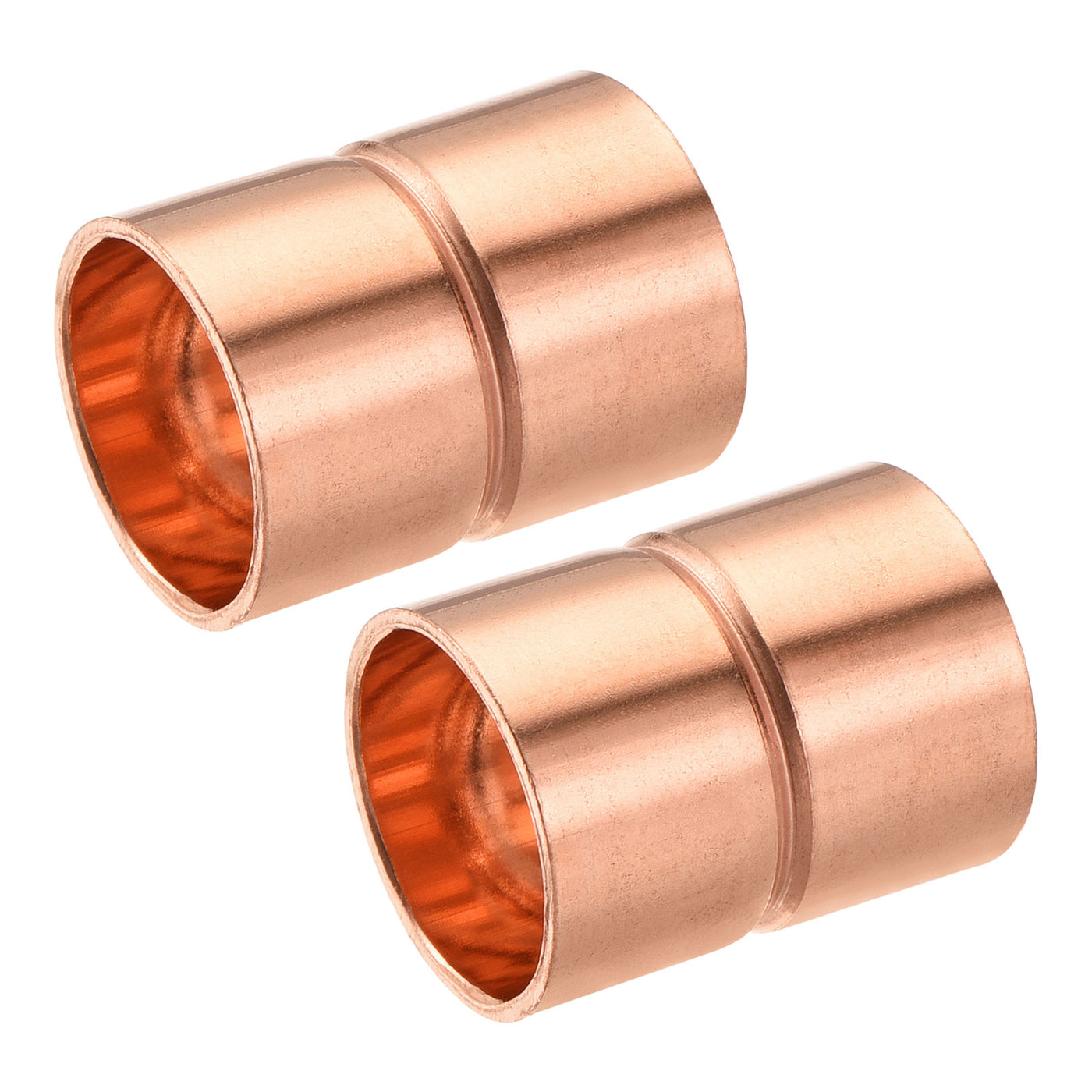 Harfington Copper Pipe Coupling 12.7mm Straight Connecting Adapter for Plumbing 2Pcs