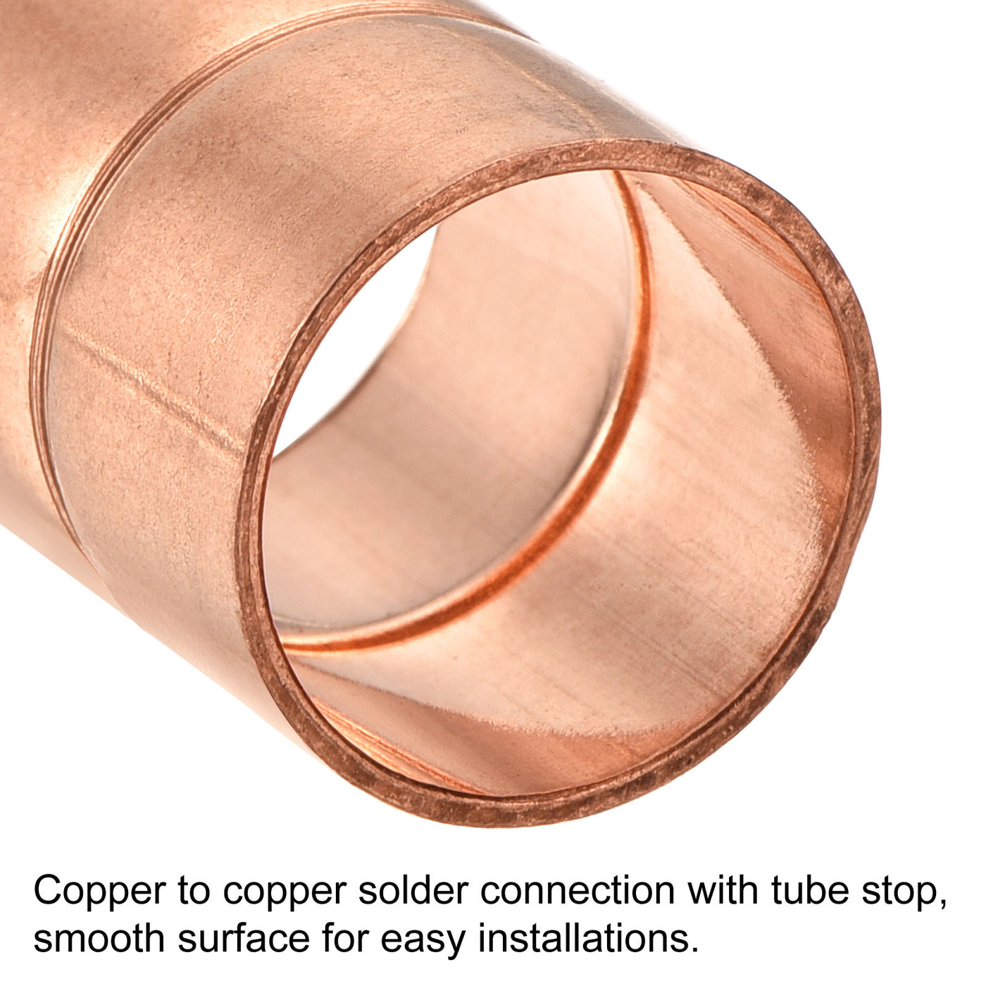 Harfington Copper Pipe Coupling 16mm Straight Connecting Adapter for Plumbing