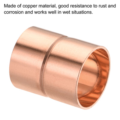 Harfington Copper Pipe Coupling 19mm Straight Connecting Adapter for Plumbing