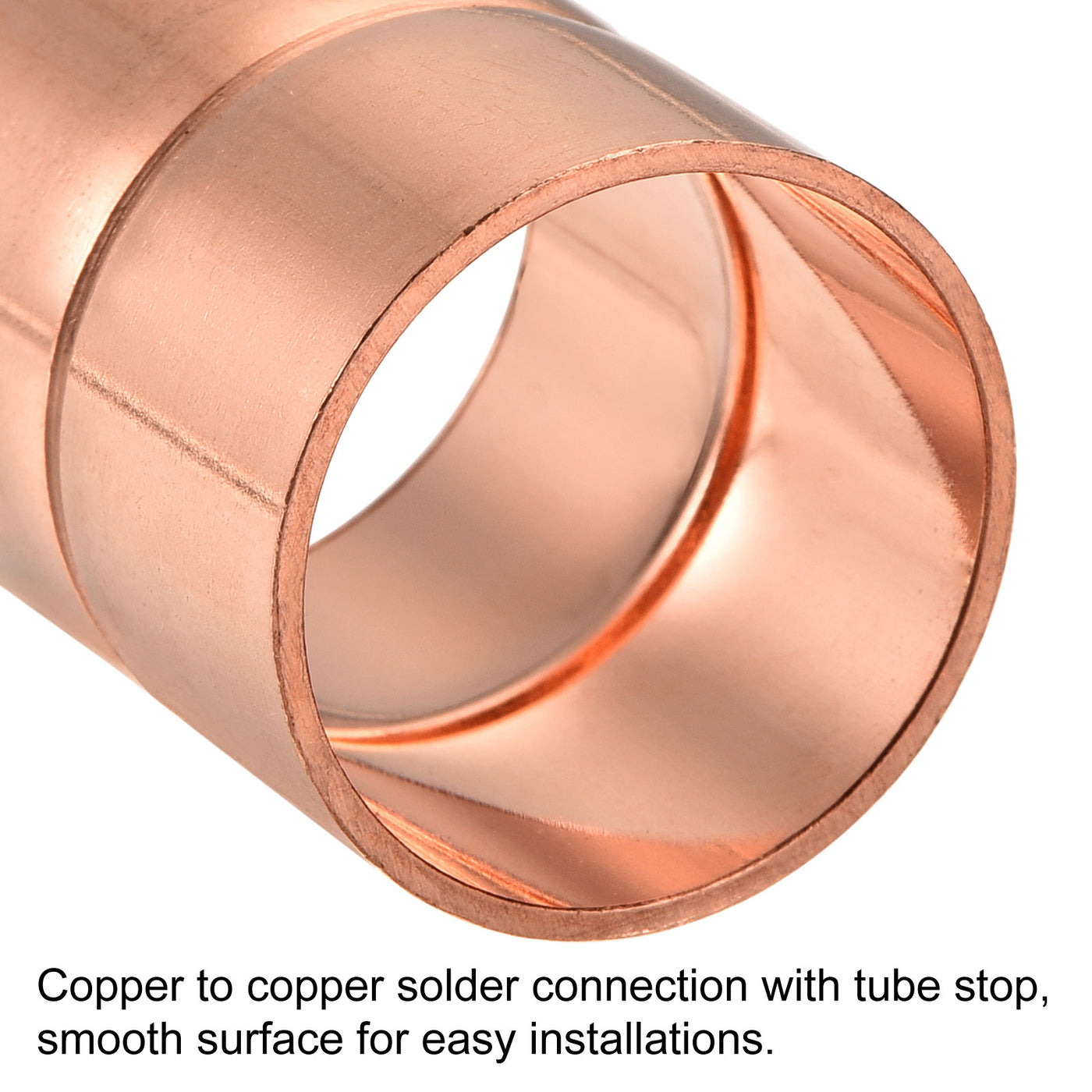 Harfington Copper Pipe Coupling 25mm Straight Connecting Adapter for Plumbing