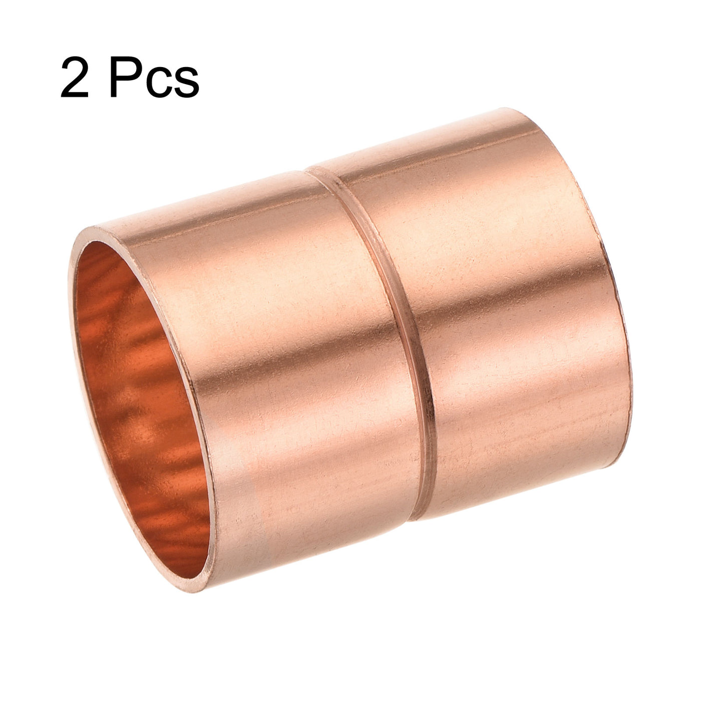 Harfington Copper Pipe Coupling 25mm Straight Connecting Adapter for Plumbing 2Pcs