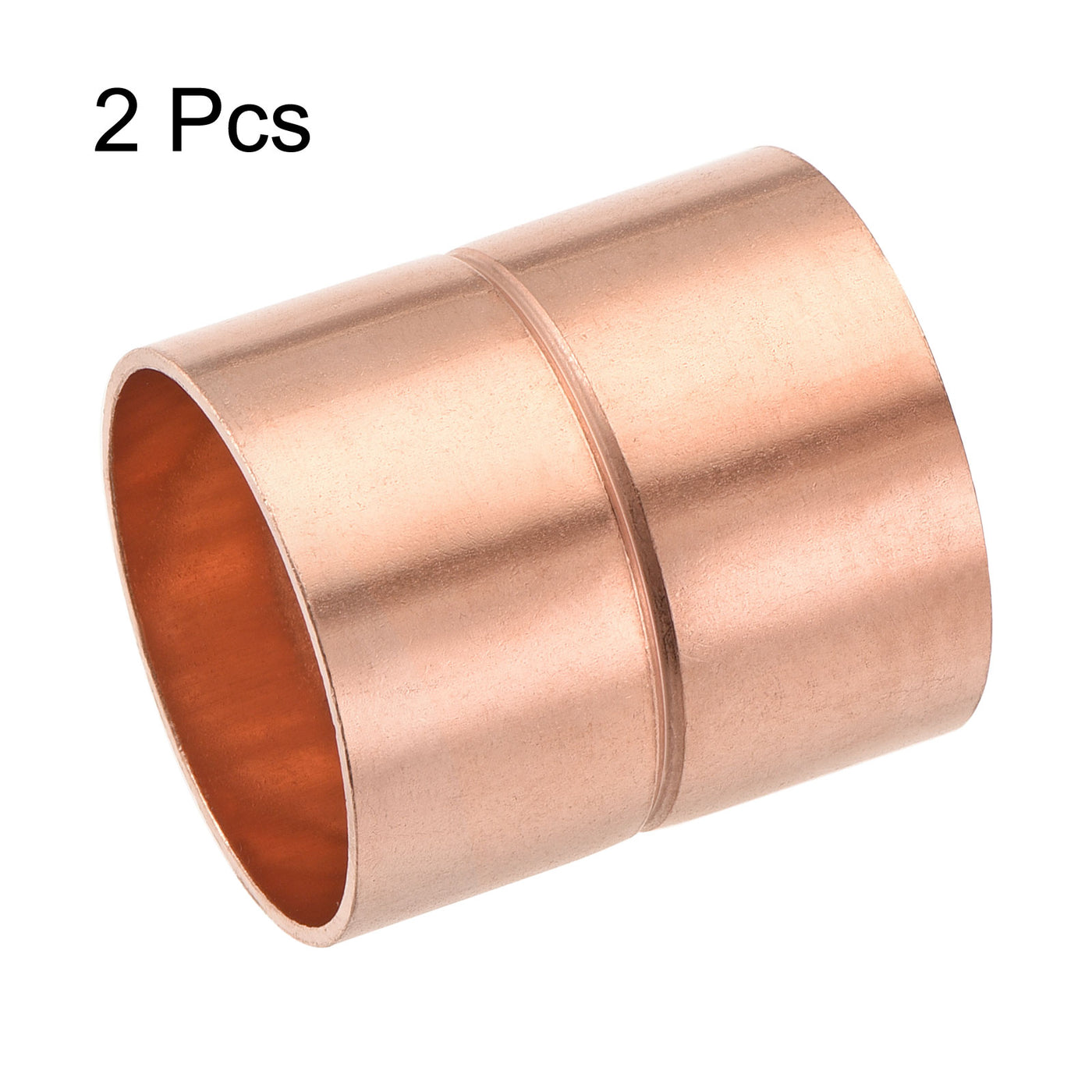 Harfington Copper Pipe Coupling 32mm Straight Connecting Adapter for Plumbing 2Pcs