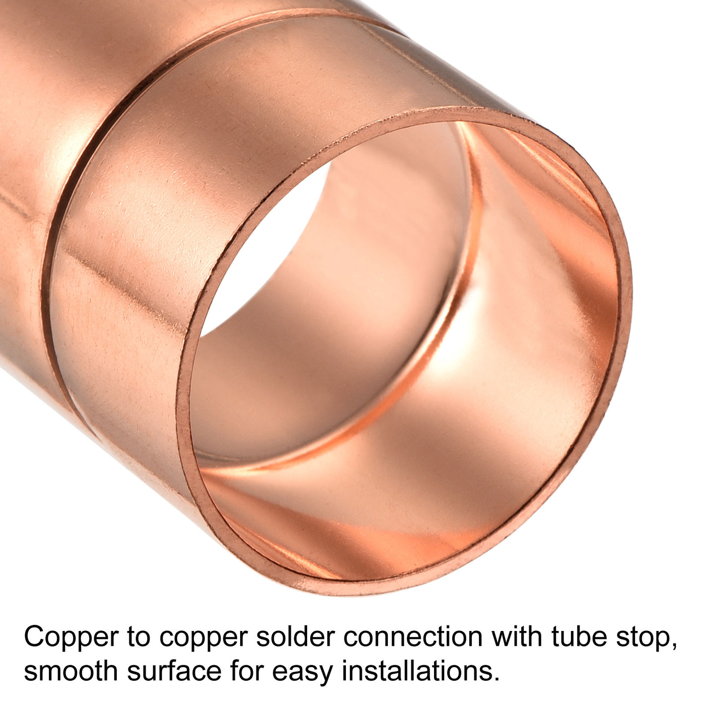 Harfington Copper Pipe Coupling 35mm Straight Connecting Adapter for Plumbing
