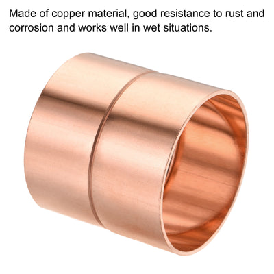 Harfington Copper Pipe Coupling 54mm Straight Connecting Adapter for Plumbing