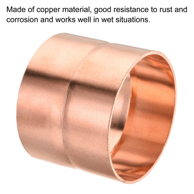 Harfington Copper Pipe Coupling 76mm Straight Connecting Adapter for Plumbing