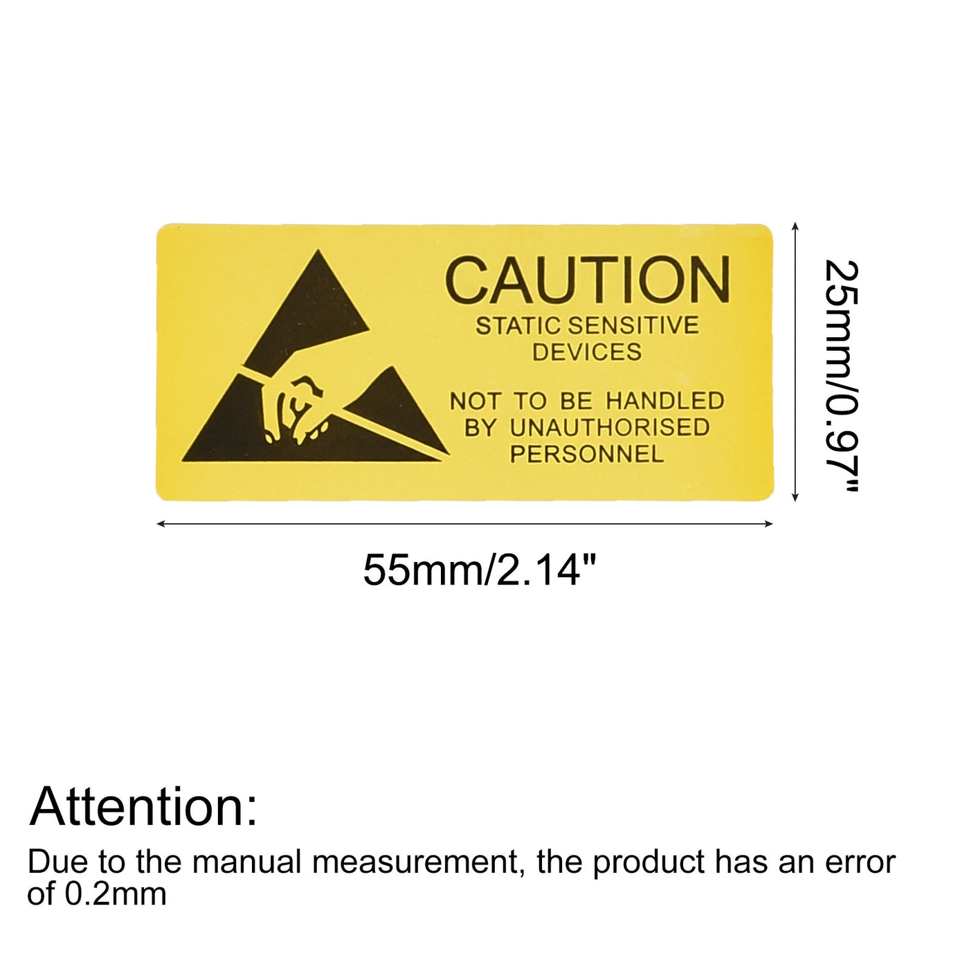 Harfington Self Adhesive Static Warning Sticker Label for Electrostatic Devices 500 Pcs