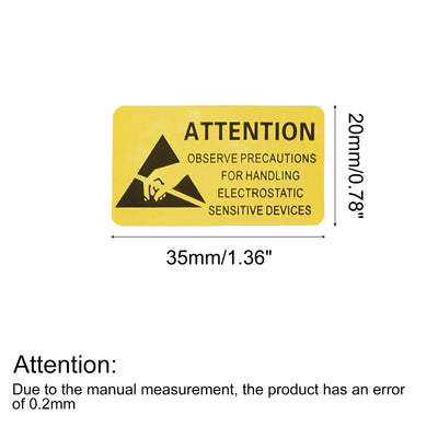 Harfington Self Adhesive Static Warning Sticker Label 200 Pcs