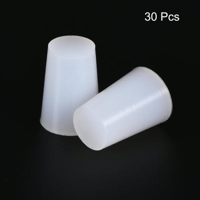 Harfington Silicone Rubber Tapered Plug 13mm to 17mm Solid White 30 Pieces