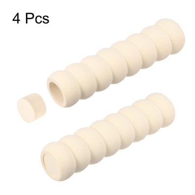Harfington Uxcell Door Handle Cover Nitrile Rubber Protector Spiral Sleeve White 4pcs
