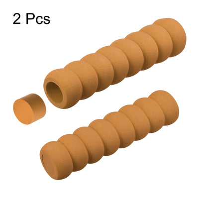Harfington Uxcell Door Handle Cover Nitrile Rubber Protector Spiral Sleeve Brown 2pcs