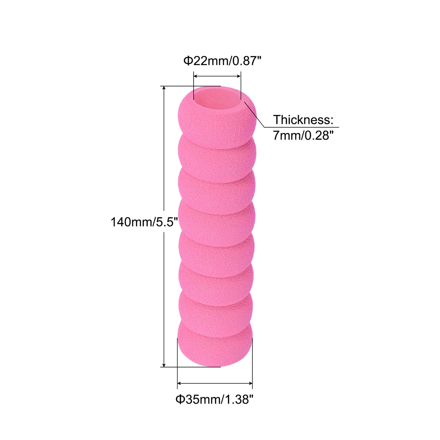 uxcell Uxcell Door Handle Cover Nitrile Rubber Protector Spiral Sleeve Pink 12pcs