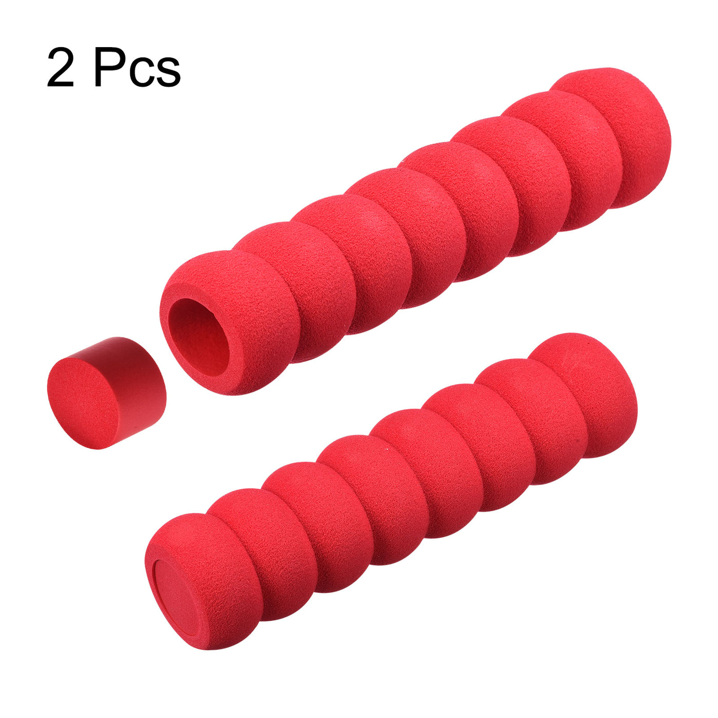 uxcell Uxcell Door Handle Cover Nitrile Rubber Protector Spiral Sleeve Red 2pcs