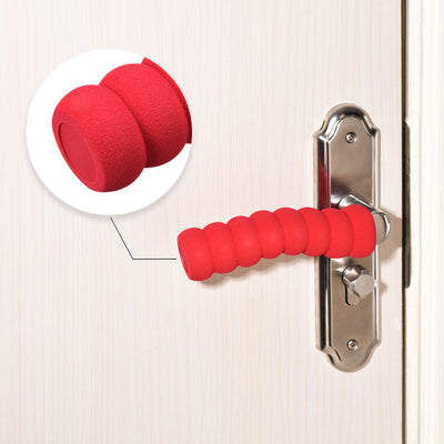 Harfington Uxcell Door Handle Cover Nitrile Rubber Protector Spiral Sleeve Red 2pcs
