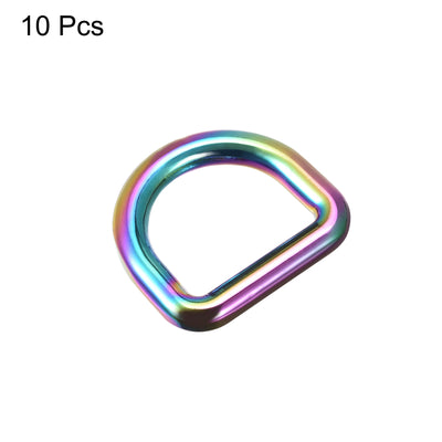 Harfington Uxcell Metal D Ring 0.79"(20mm) Zinc Alloy Buckle for Hardware Craft DIY Colorful 10pcs
