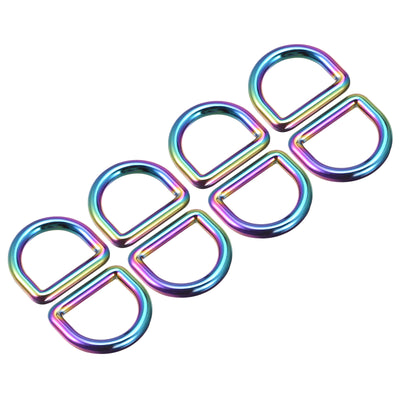 Harfington Uxcell Metal D Ring 0.98"(25mm) Zinc Alloy Buckle for Hardware Craft DIY Colorful 8pcs