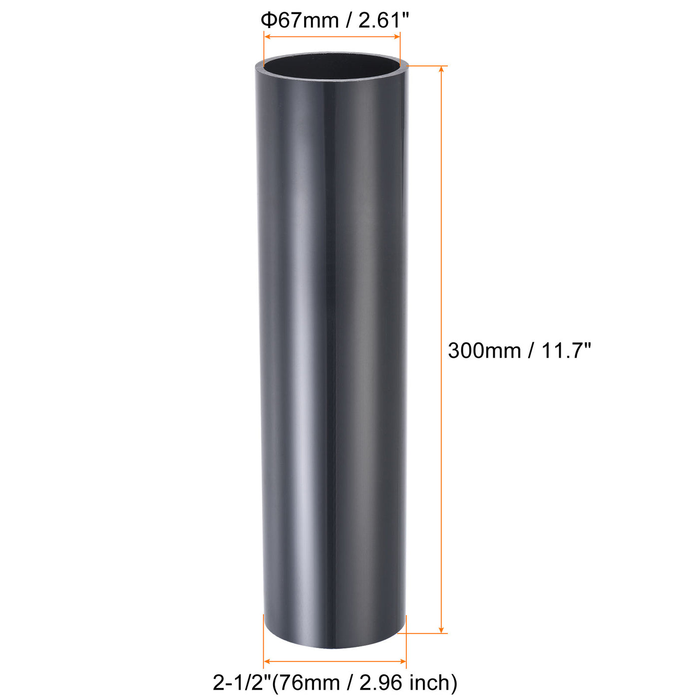 Harfington UPVC Pipe Fitting 2-1/2" 76mm OD 300mm Straight Socket Coupling Joint Connector
