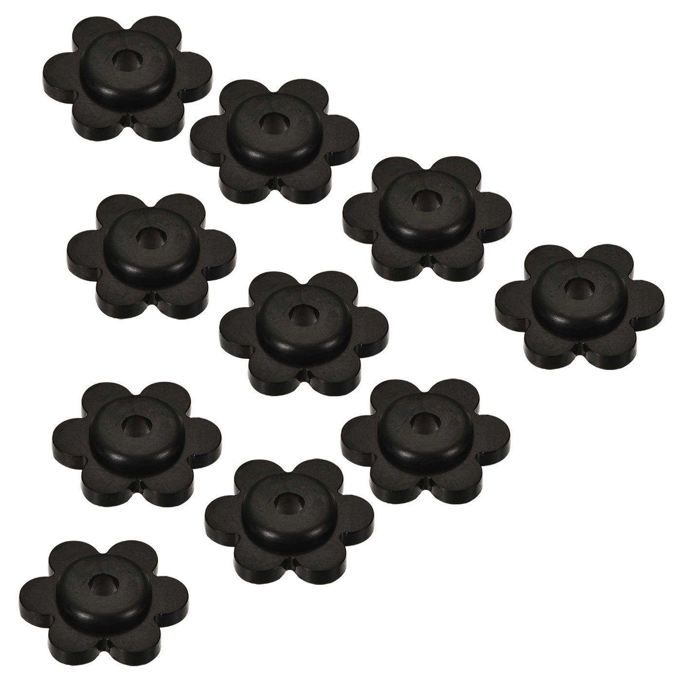 Harfington Garden Flag Stoppers, Rubber Stops Anti-Wind Accessories Flower Shape for Yard Flag Stand Poles, Black Pack of 15
