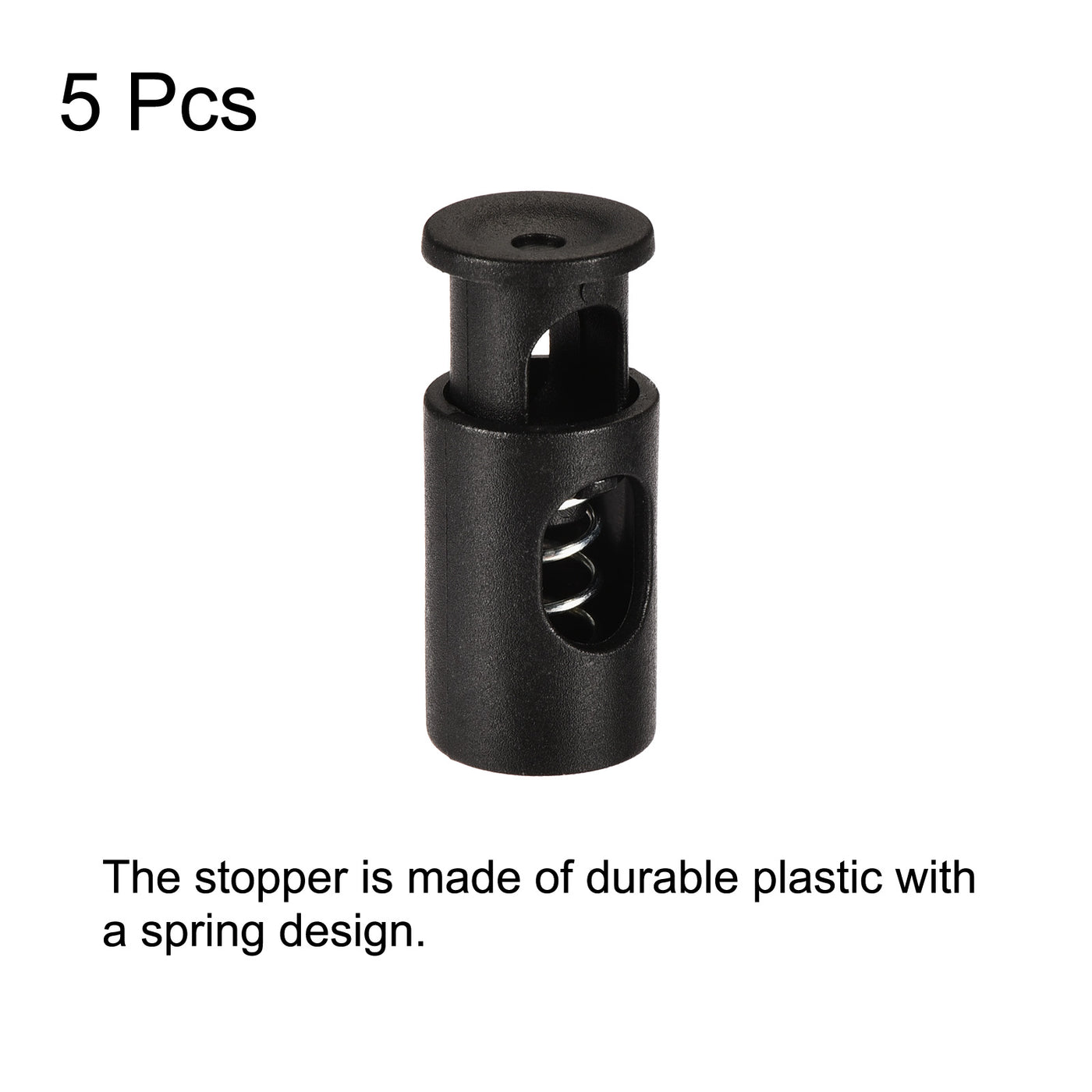 Harfington Garden Flag Stoppers, Plastic Spring Stops Anti-Wind Accessories for Yard Flag Stand Poles, Black Pack of 5