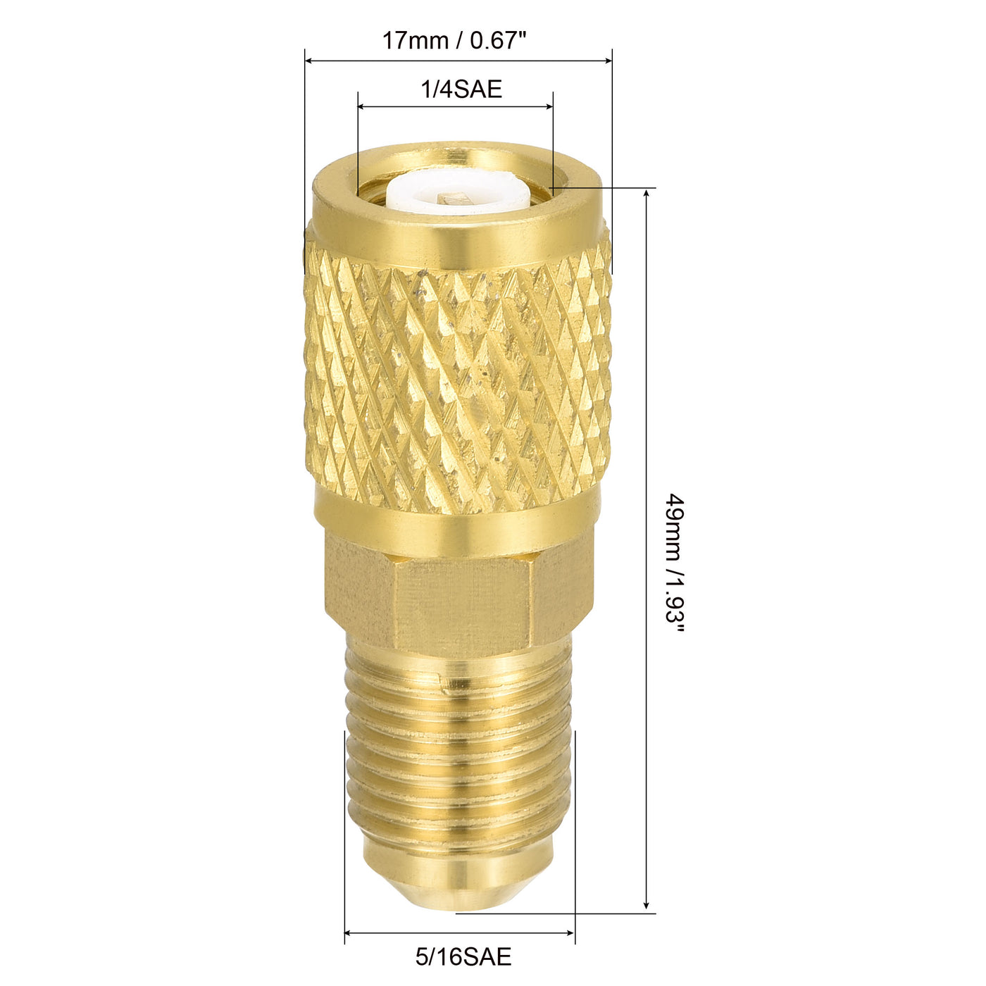 Harfington Brass Straight Fitting 5/16SAE Male to 1/4SAE Female Thread Reducing Pipe Fittings Adapter