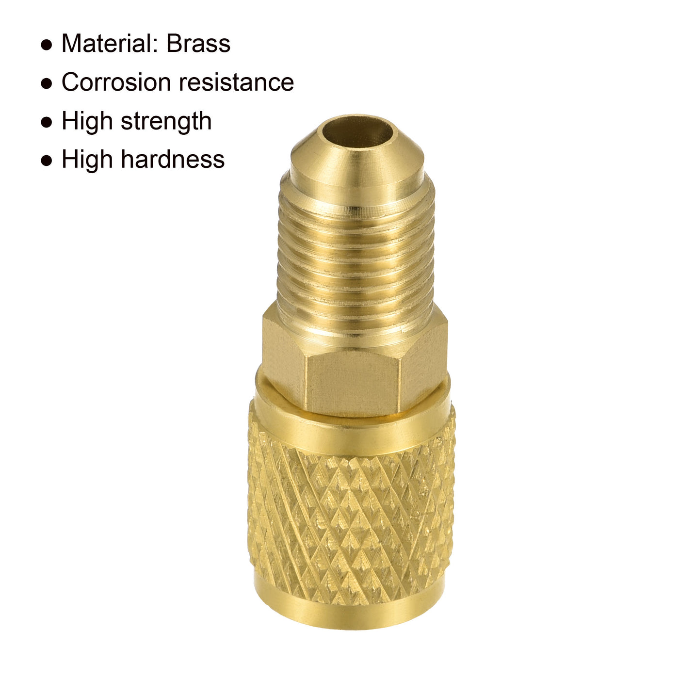 Harfington Brass Straight Fitting 5/16SAE Male to 1/4SAE Female Thread Reducing Pipe Fittings Adapter, Pack of 2
