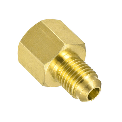 Harfington Brass Straight Fitting 1/4SAE Male to 5/16SAE Female Thread Reducing Pipe Fittings Tank Adapter