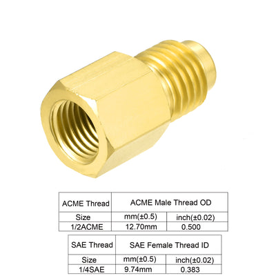 Harfington Brass Straight Fitting 1/2ACME Male to 1/4SAE Female Thread Reducing Pipe Fittings Tank Adapter