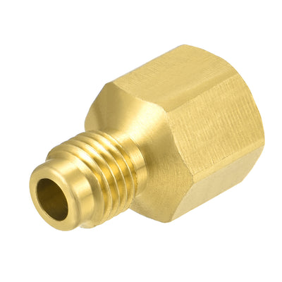 Harfington Brass Straight Fitting 1/4SAE Male to G1/4 Female Thread Reducing Pipe Fittings Tank Adapter