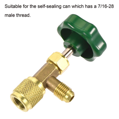 Harfington Self-sealing Can Tap Valve 1/4 SAE 7/16-28 Thread Bottle Opener for Refrigeration A/C Charging