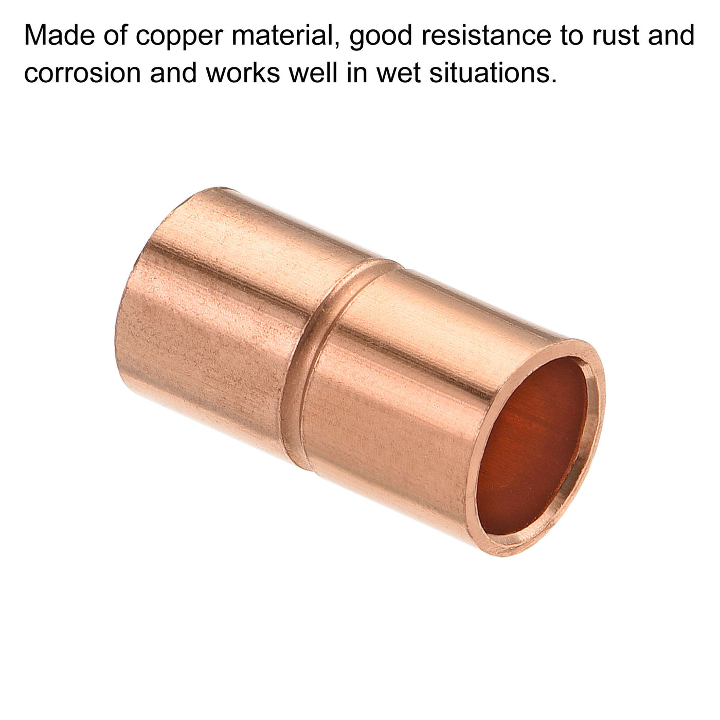 Harfington Copper Pipe Coupling 6.35mm Straight Connecting Adapter Joint for Plumbing 2Pcs
