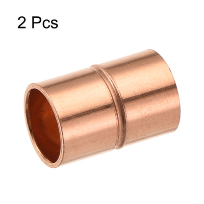 Harfington Copper Pipe Coupling 9.52mm Straight Connecting Adapter Joint for Plumbing 2Pcs