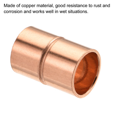 Harfington Copper Pipe Coupling 9.52mm Straight Connecting Adapter Joint for Plumbing 5Pcs