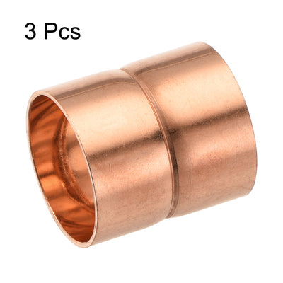 Harfington Copper Pipe Coupling 22mm Straight Connecting Adapter Joint for Plumbing 3Pcs