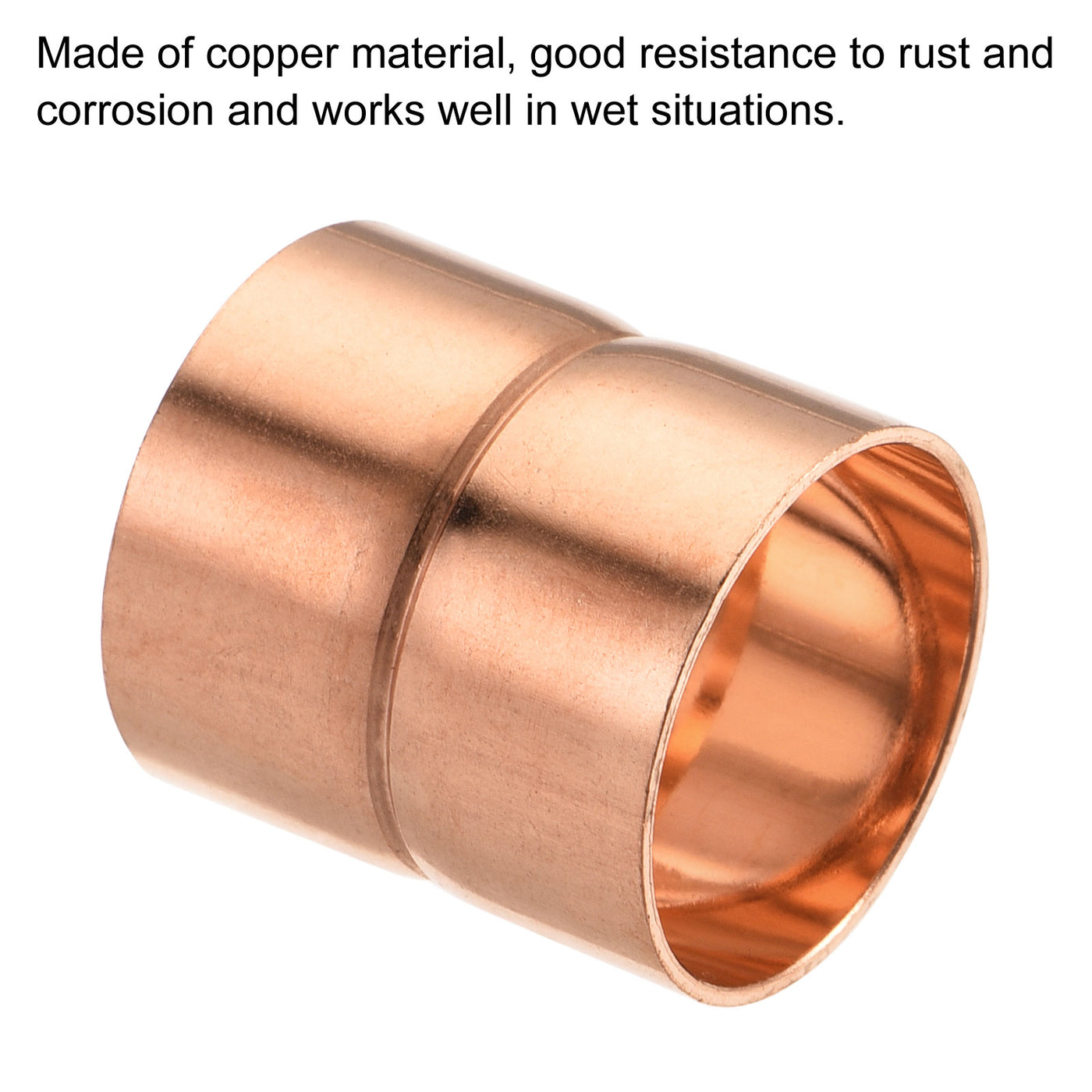 Harfington Copper Pipe Coupling 22mm Straight Connecting Adapter Joint for Plumbing 3Pcs
