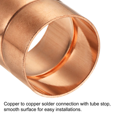 Harfington Copper Pipe Coupling 28.6mm Straight Connecting Adapter Joint for Plumbing