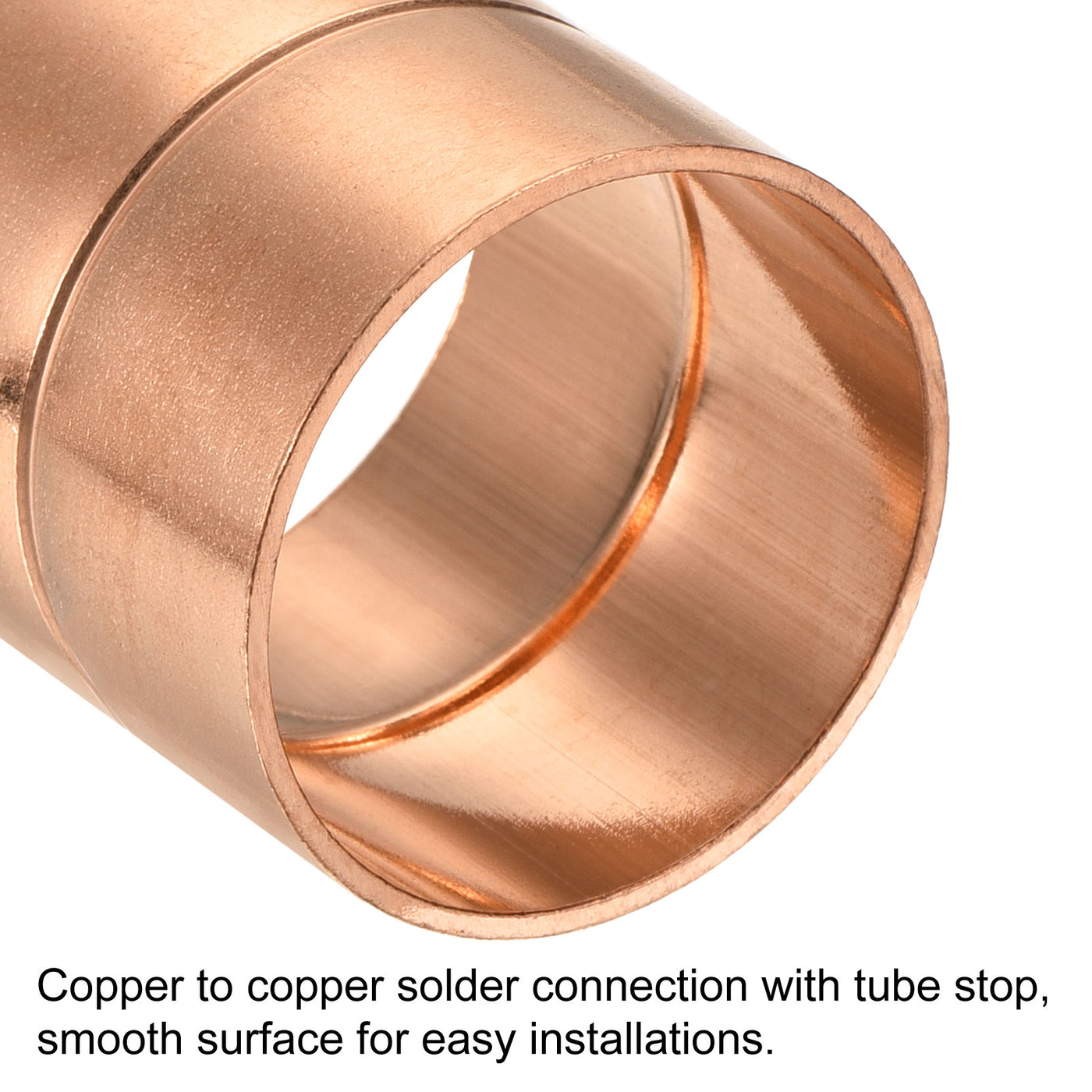 Harfington Copper Pipe Coupling 32mm Straight Connecting Adapter Joint for Plumbing 2Pcs